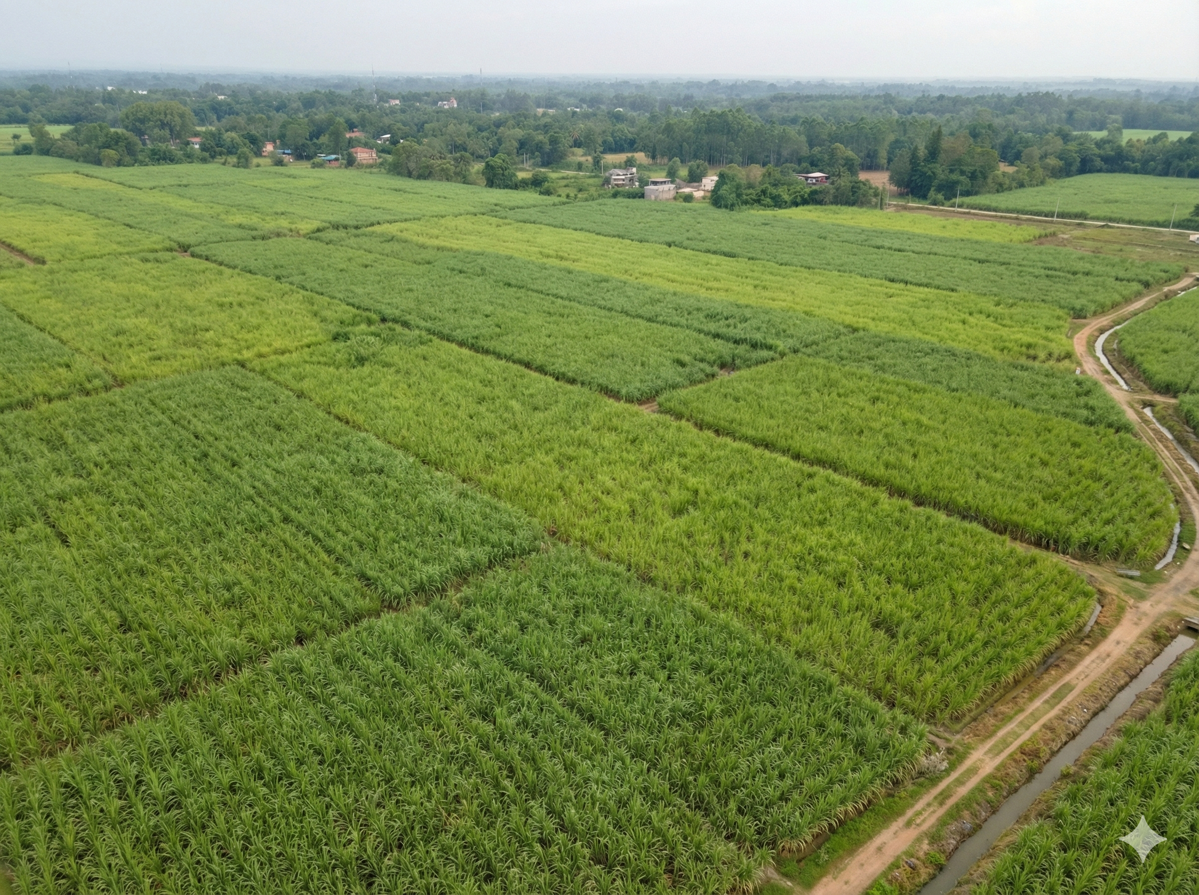 Green Sugarcane Field